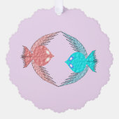 Carte Décorative Cute rose et bleu Inséparables personnalisés (Recto)