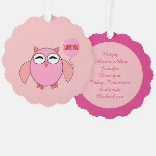 Carte Décorative Cute Rose Love You Owl Custom