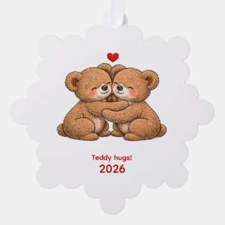 Carte Décorative Cute Teddy Bear Couple in Love 