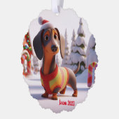 Carte Décorative Dachshund Animé (Gauche)