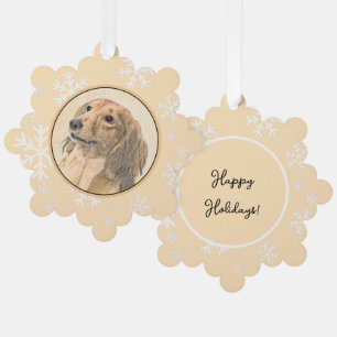 Carte Décorative Dachshund (Longhaerien) Peinture - Art Chien origi