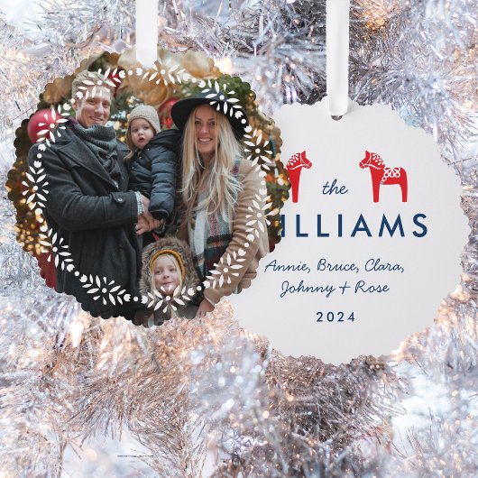 Carte Décorative Dala folklorique scandinave Noël Cheval