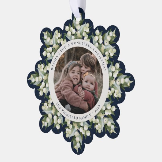 Carte Décorative Dark Navy Snowberry+Greenery Christmas Paper (Gauche)