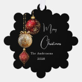 Carte Décorative Décor de Noël noir roux (Recto)