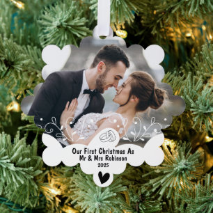 Carte Décorative décorations de jeunes mariés pour le premier Noël