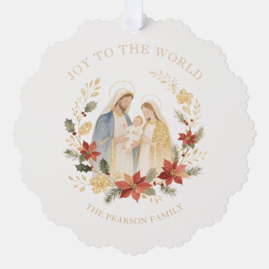 Carte Décorative Delicate Glitter Holy Nativity Exquisite Christmas (Recto)
