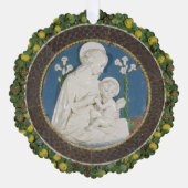 Carte Décorative Della Robbia Vierge aux lys Fruits Noël (Recto)