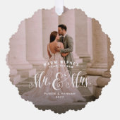 Carte Décorative Deux photo élégante mariage de Noël (Recto)