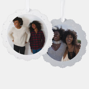 Carte Décorative Deux Photo Minimal Meilleur Ami Chute de Neige Vac