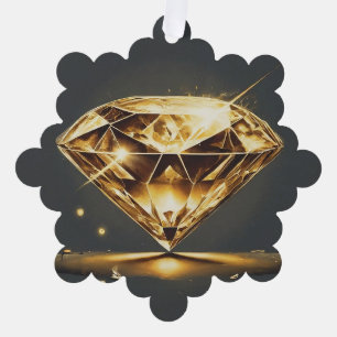 Carte Décorative Diamant étincelant et petite fleur rouge