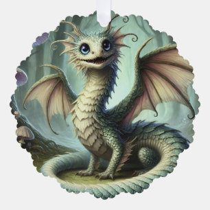 Carte Décorative Dragon Jabberwocky Mignon Créature Fantastique Art