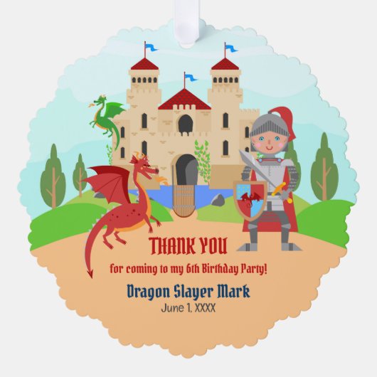 Carte Décorative Dragon Slayer Knight Boy fête d'anniversaire (Recto)