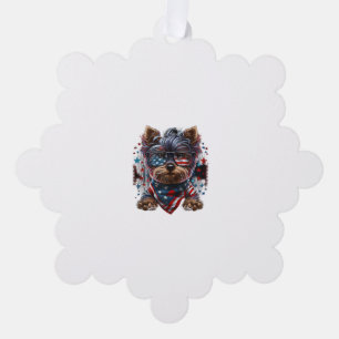 Carte Décorative Drapeau 4 juillet Yorkie Chien Yorkie
