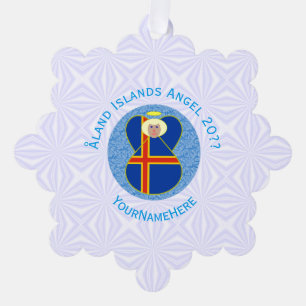 Carte Décorative Drapeau des îles Åland Ange Personnalisé