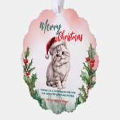 Carte Décorative Drôle Joyeux Noël Wreath mignonne Chat chaton (Gauche)