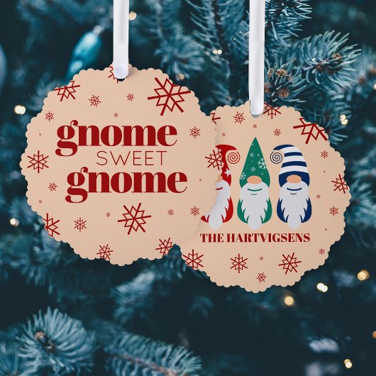 Carte Décorative Drôle Noël Gnome Sweet Gnome Snowflakes