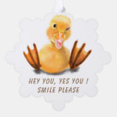 Carte Décorative Drôle Noël Ornament Card Happy Duck - Smile (Verso)