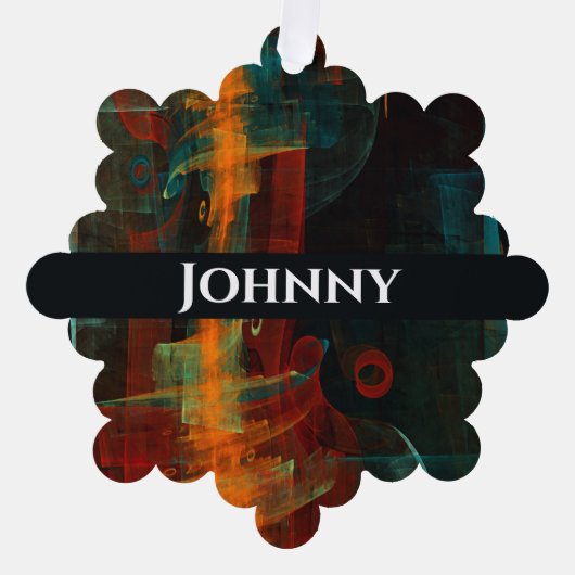 Carte Décorative Eau Orange Rouge Bleu moderne Art Abstrait Motif (Recto)