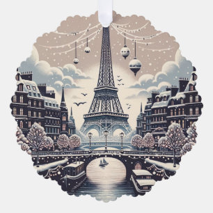Carte Décorative Élégance hivernale parisienne - Noël dans la ville