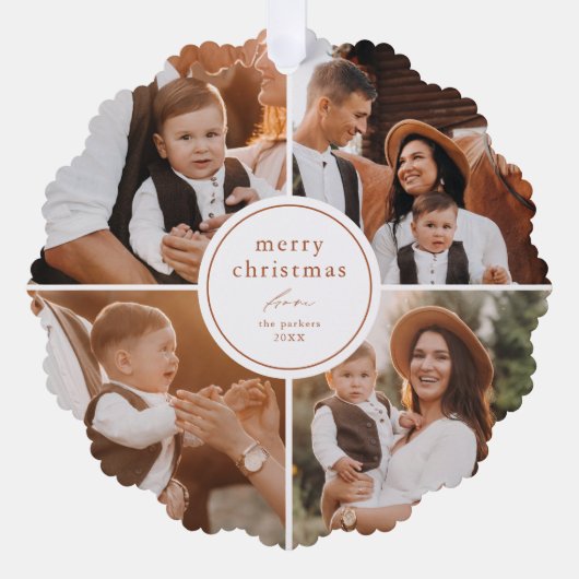 Carte Décorative Élégant minimal Joyeux Noël Collage photo (Recto)