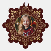 Carte Décorative Elégant Ornate Faux Hammered Gold Photo-Rouge (Recto)