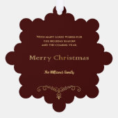 Carte Décorative Elégant Ornate Faux Hammered Gold Photo-Rouge (Verso)