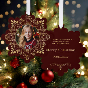 Carte Décorative Elégant Ornate Faux Hammered Gold Photo-Rouge