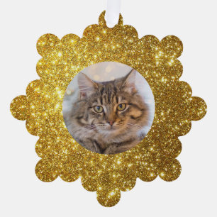Carte Décorative Élégant Parties scintillant or Customisé Chat