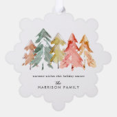 Carte Décorative Elégant Pine Trees Aquarelle Noël (Verso)