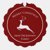 Carte Décorative Élégant Red Reindeer Custom Joyeux Noël (Recto)