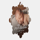 Carte Décorative Élégant Script Baby First Christmas 2 Photo (Droite)