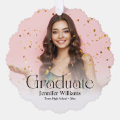 Carte Décorative élégant script moderne 2 photos Graduation (Recto)