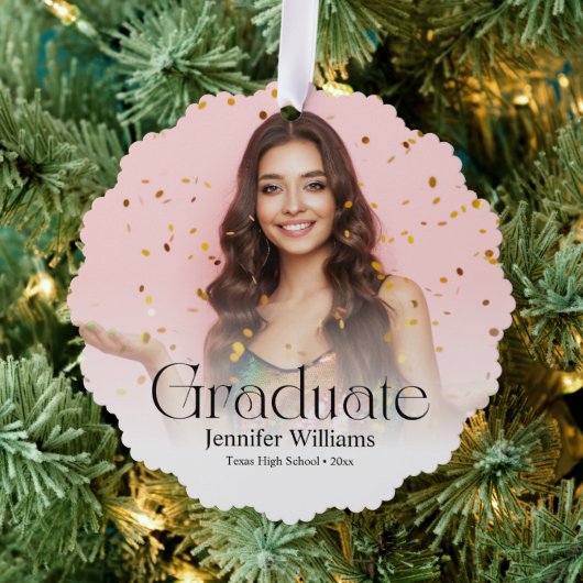 Carte Décorative élégant script moderne 2 photos Graduation (Insitu (Arbre))