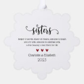 Carte Décorative Élégant Script Soeur Définition Noël (Verso)