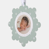 Carte Décorative Élégant Snowflakes Mint Baby's First Christmas (Gauche)