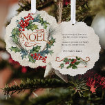 Carte Décorative Élégant Style Orné Vintage Noel Floral<br><div class="desc">Élégante florale artistique de Noël avec un texte unique et orné de style vintage "Noel" dans une couronne de saint et de pin sur arrière - plan parchemin vieilli. Le dossier contient des graphiques floraux complémentaires et des champs de texte modifiables.</div>