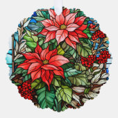 Carte Décorative Élégant verre satiné Noël Floral (Recto)