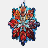 Carte Décorative Élégante Abstraite Vitrail Fleur de Noël (Gauche)