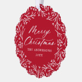 Carte Décorative Élégante couronne de flocon de neige photo rouge N (Gauche)