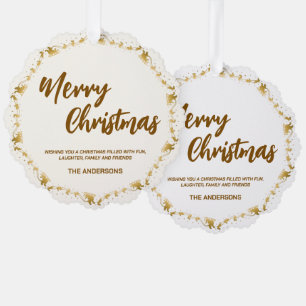 Carte Décorative Élégante couronne d'or Pine arbre joyeuse Noël pou