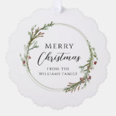 Carte Décorative Élégante couronne minimale Joyeux Noël (Recto)