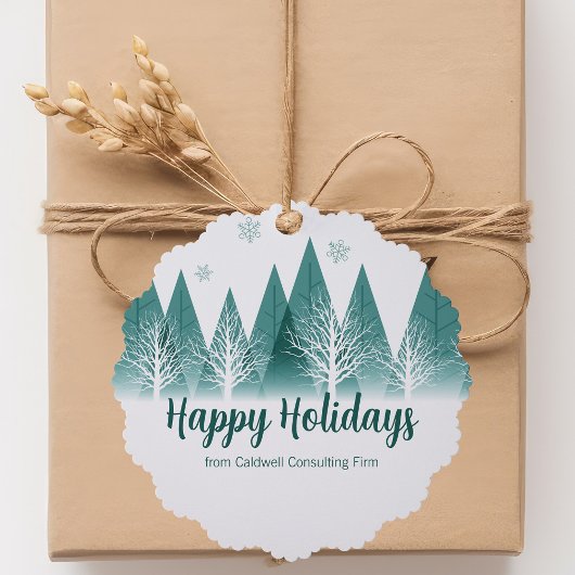 Carte Décorative Élégante Forêt Verte Custom Christmas Company Cade
