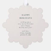 Carte Décorative Élégante photo de Noël botanique (Verso)