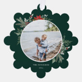 Carte Décorative Élégante photo de Noël botanique (Recto)