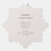 Carte Décorative Élégante photo de Noël botanique Noir (Verso)