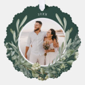 Carte Décorative Élégante verdure de Noël Botanique Photo vacances (Recto)