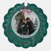Carte Décorative Emerald Merry Christmas Photo Wreath (Verso)