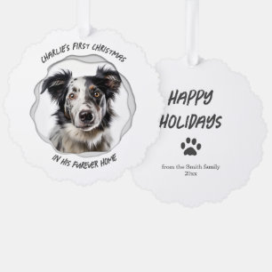 Carte Décorative Empreinte de patte de chien moderne Premier Noël