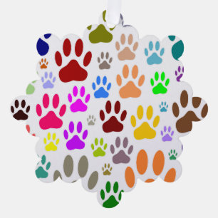 Carte Décorative Empreintes de pattes de chiens colorés partout