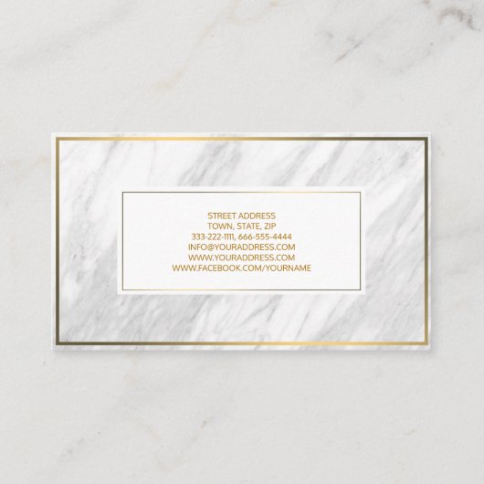 Carte décorative en pierre de marbre dorée (Dos)
